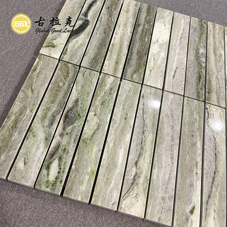 Ming Green Marble Mosaic Tile Polished Rectangle Marble Tile