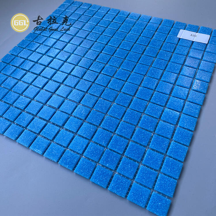 Blue Glass Pool Tiles Pool Mosaic Tile For Interior Shower Wall Design