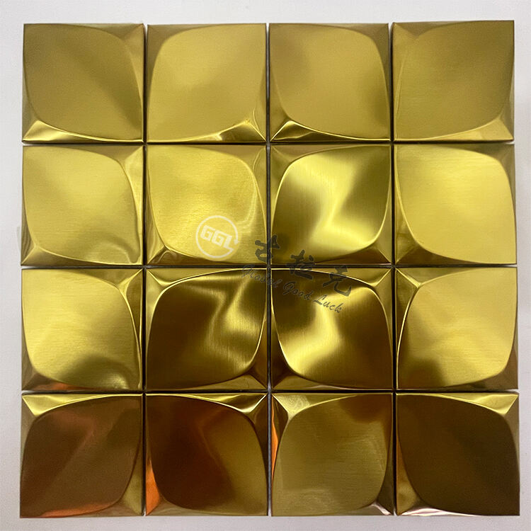 Square Metal Mosaic Concave-Convex 3D Effect Stainless Steel Mosaic