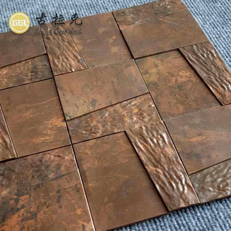 Antique Brass Unique Design Stainless Steel Metal Mosaic Tile for Wall Decor