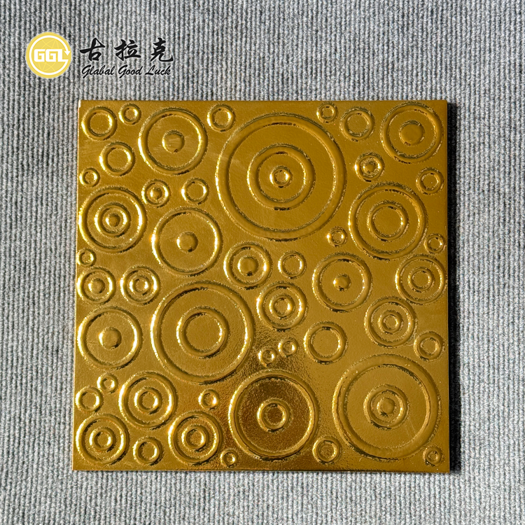 Circle Design Gold Porcelain Mosaic Tile For Wall Tiles Decor