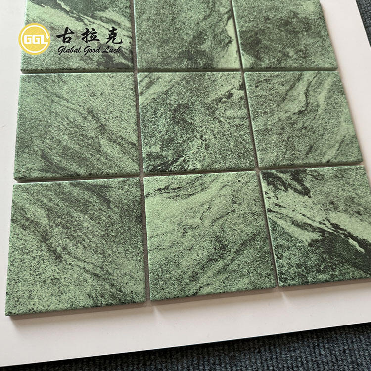 Inkjet Honed-surface Square Ceramic Swimming Pool Mosaic Tile Wall Floor 