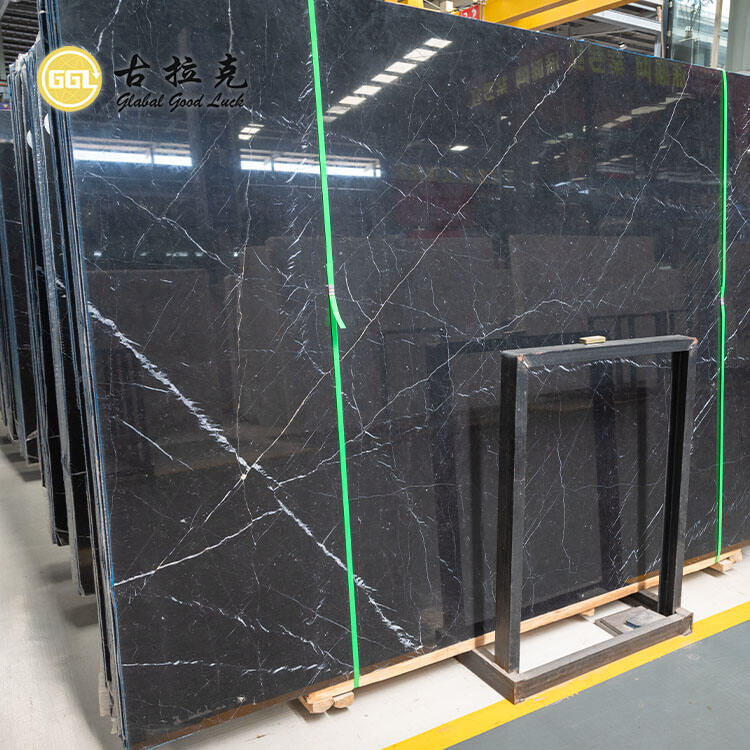 Polished Surface Nero Marquina Marble Slab for Interior Decorative and Floor Wall