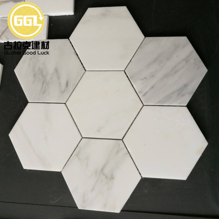 Marble Mosaic Style Large Hexagonal Tile