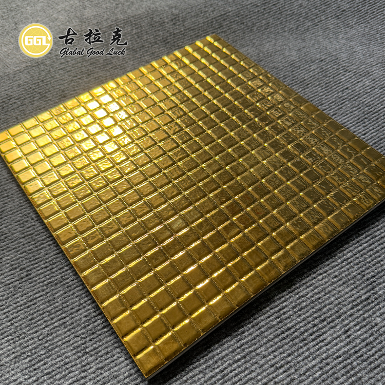 New Design Porcelain Mosaic Gold Shiny Ceramic Wall Tiles