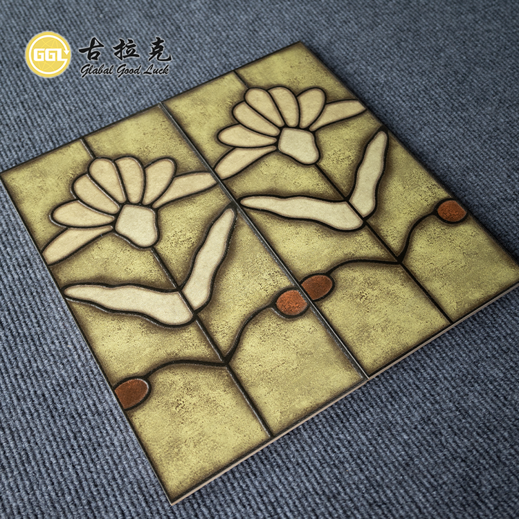 Flower Pattern Ceramic Enamel Tiles For Kitchen Bathroom Wall Tile