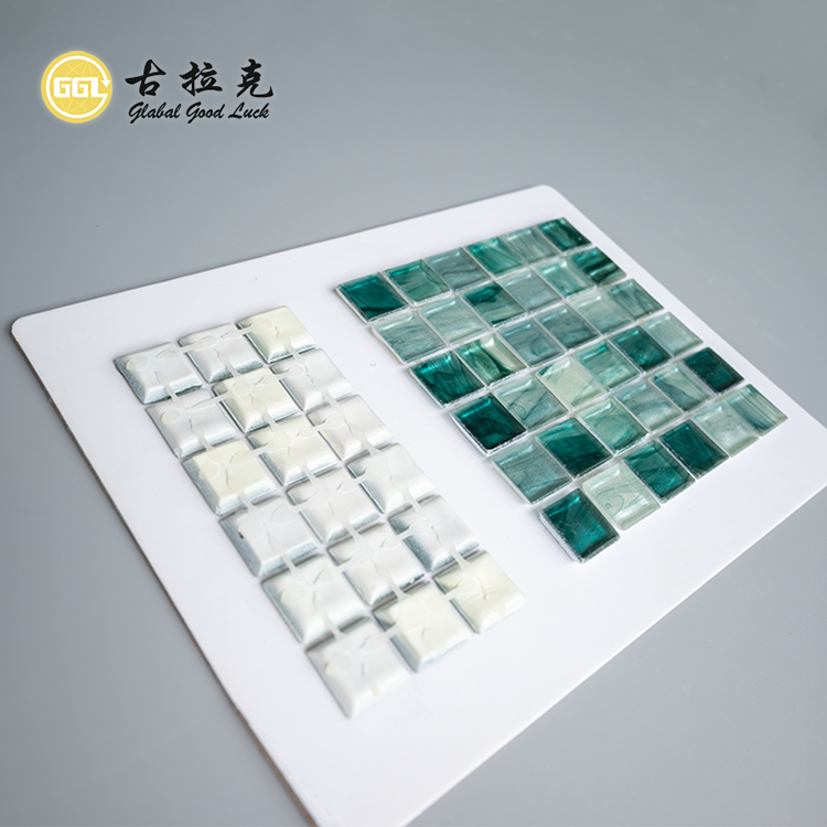 Dot-mounted Painted Glass Pool Mosaic Tile Green Bathroom Wall Floor Tile