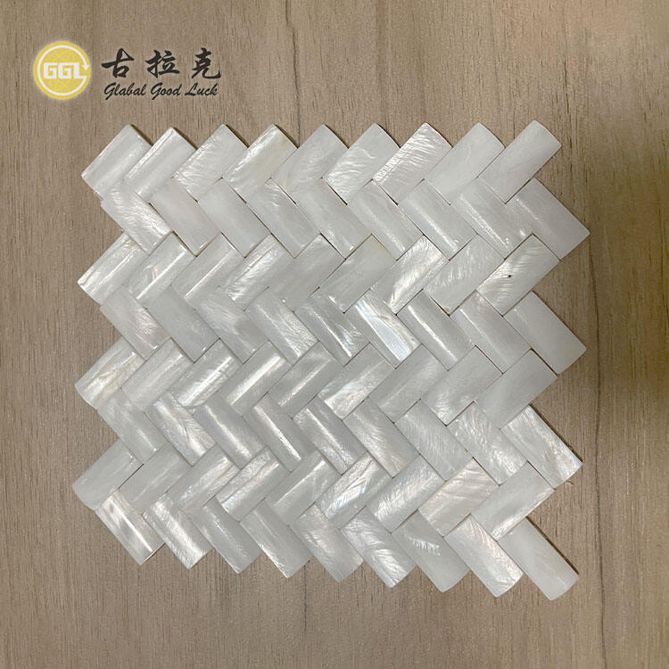 Herringbone Mother of Pearl Shell Tiles Mosaic For Interior Decoration