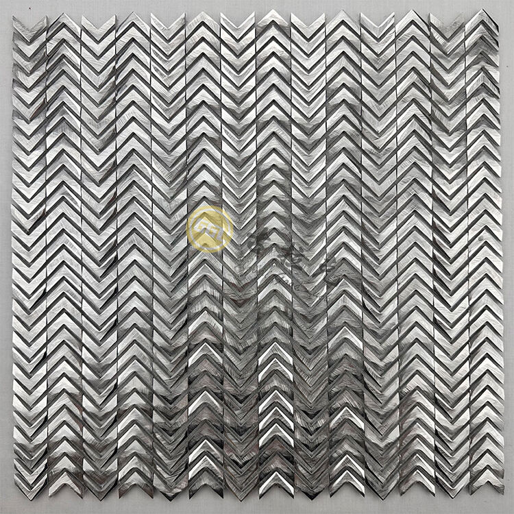 Brush Surface Chevron Shape Stainless Steel Metal Mosaic Wall Decor No reviews yet