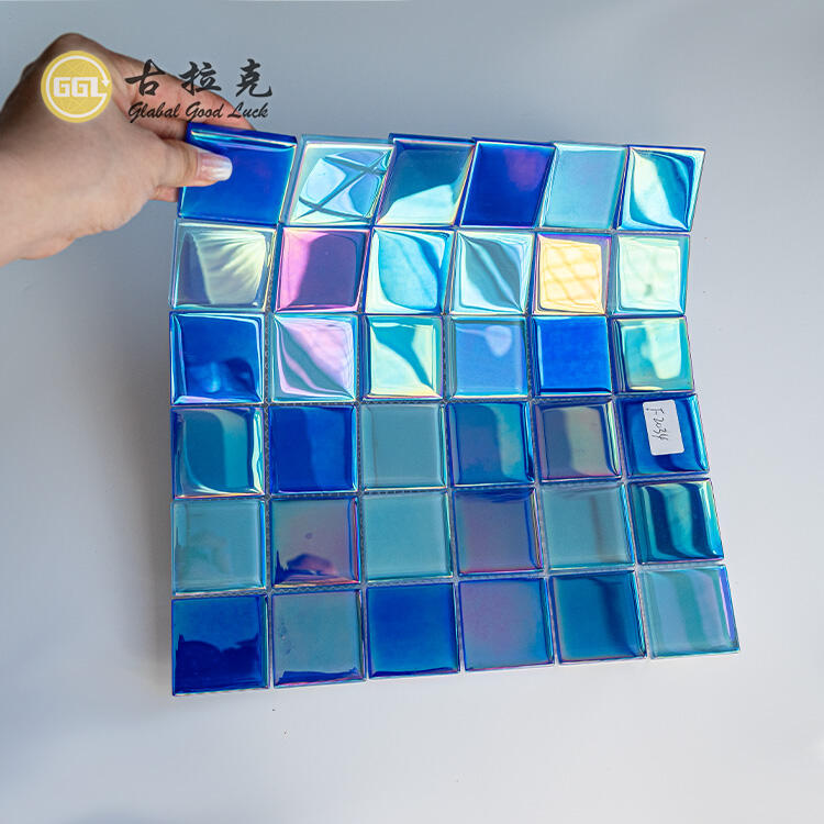 Pool Mosaic Tile Crystal Glass Mosaic Tile For Swimming Pool