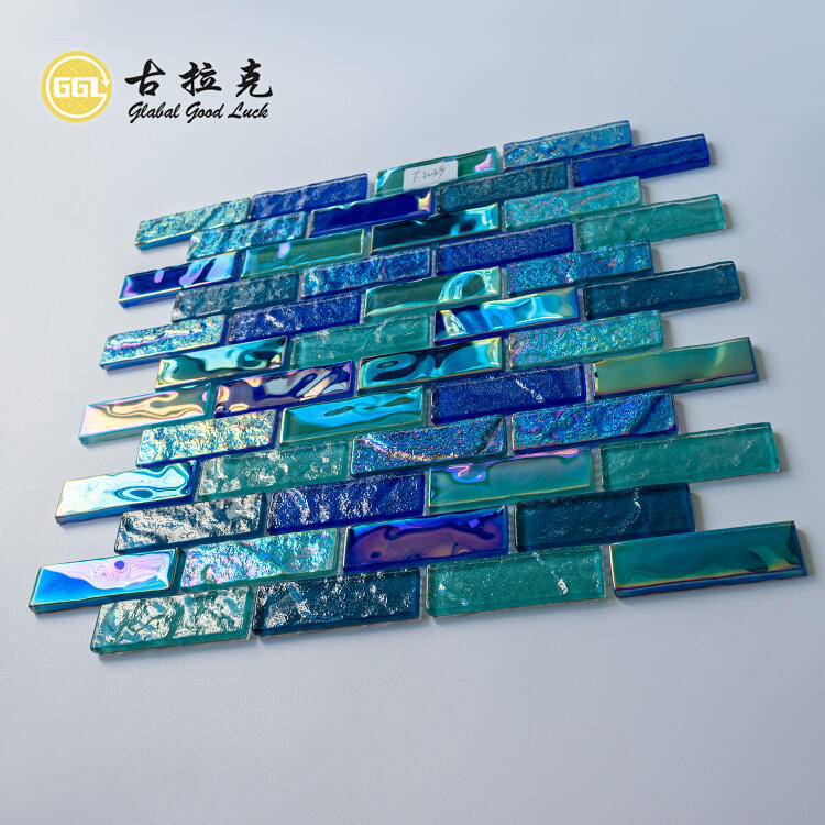 Blue Green Crystal Glass Mosaic Pool Mosaic Tile Interior Wall Tiles