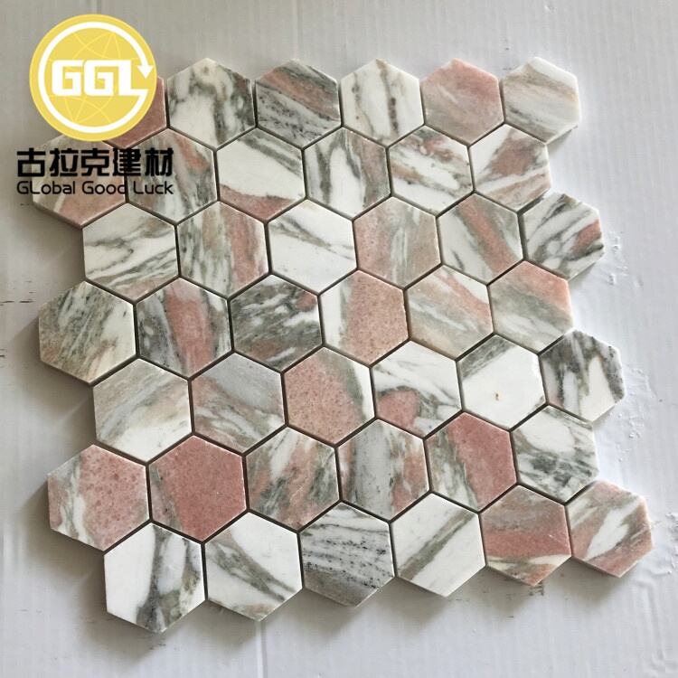 Rosso Norwegian Marble Hexagon Mosaic Tile For Wall and Floor Tile