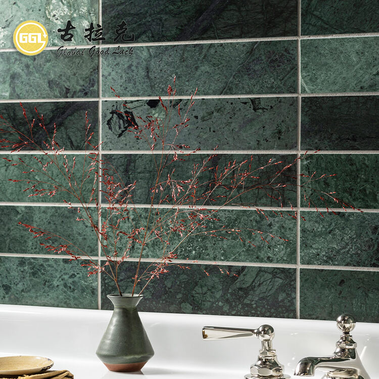 Green Marble Stone Mosaic Tile for Bathroom Wall Floor Decor