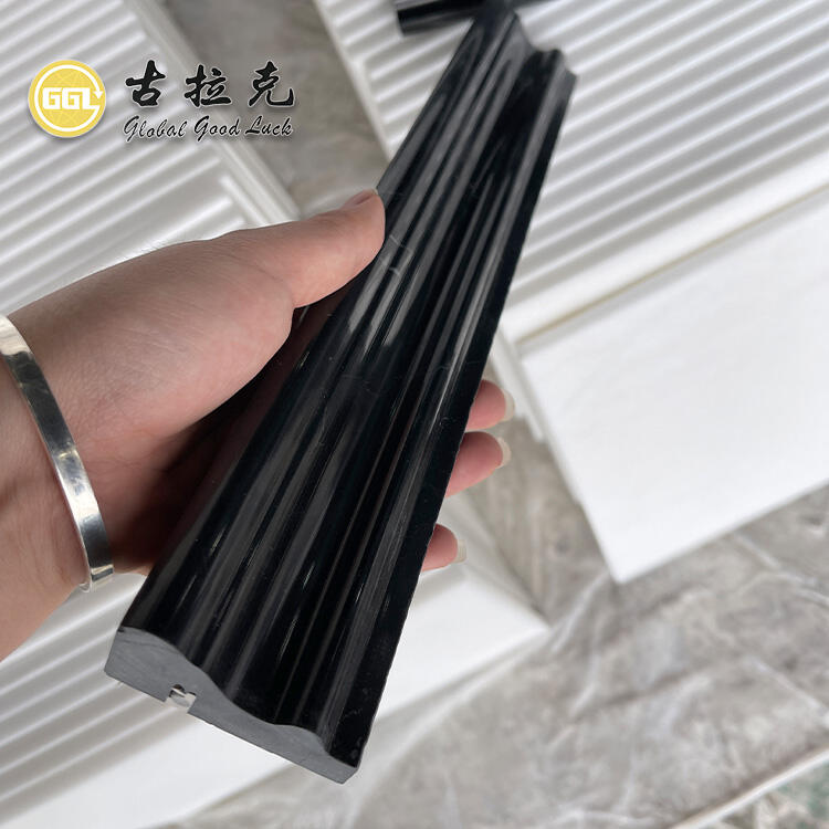 Nero Marquina Black Marble Trim Skirting Baseboard Crown Moulding