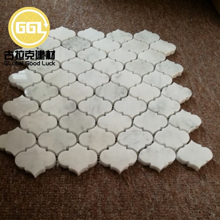 Carrara White Marble Lantern-Shaped Mosaic Wall Flooring Tiles