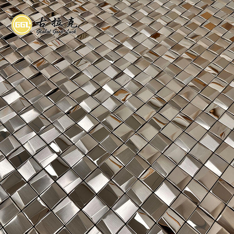 Glossy Surface Sliver Metal Mosaic Tile for Wall Decorative