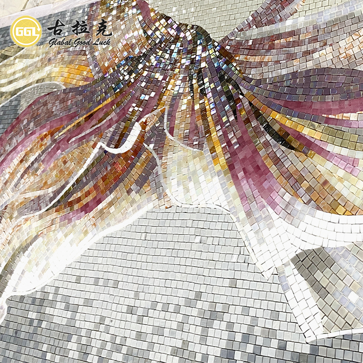 Hand-made Custom Design Glass Mosaic Art Wall Murals for Home/Hotel Decoration