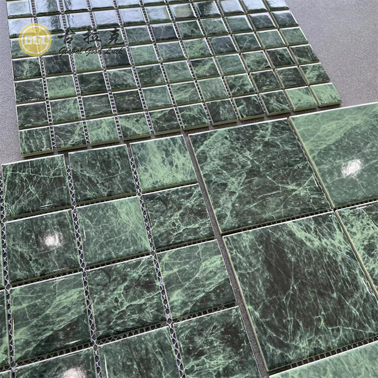 Green Ceramic Mosaic Bathroom Ceramic Mosaic Tiles Outdoor Wall Mosaic Floor Tile