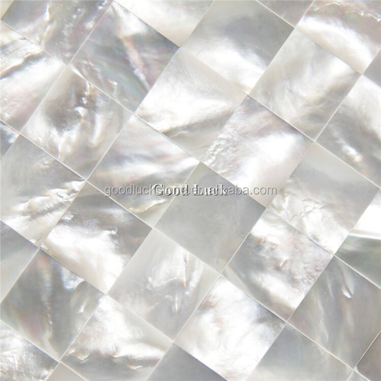 White Mother Of Pearl Shell Plate Mosaic Tiles Kitchen Backsplash Wall Sea Shell Mosaic Tiles