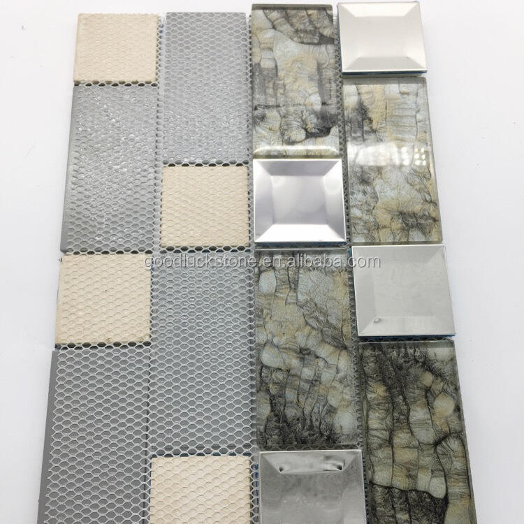 High Quality Mirror Surface Stone Pattern Glass Mosaic Tile for Various Wall