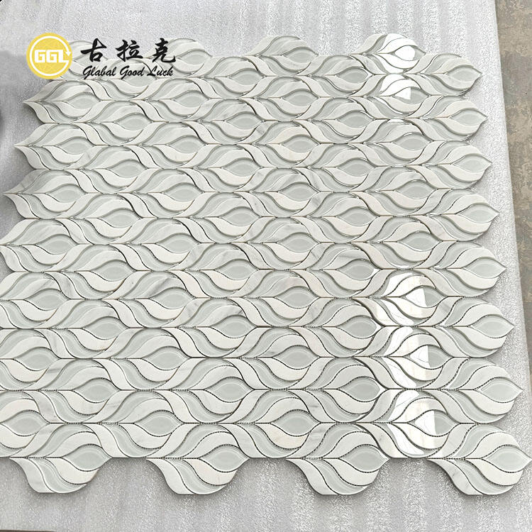 New Design Marble Mix Glass Mosaic Tile for Home Decor