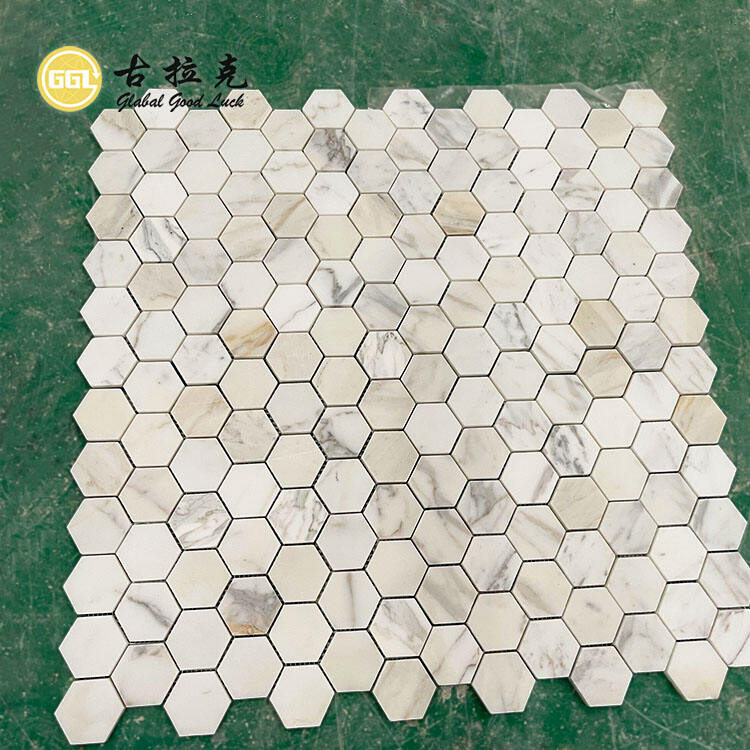 Hot Selling Calacatta Gold Marble Hexagon Mosaic Tile