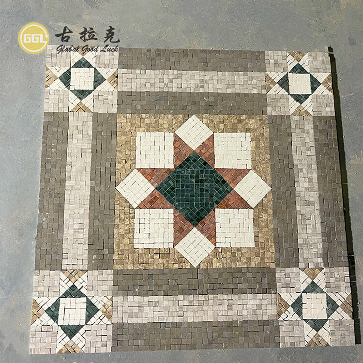 Modern Style Custiomized Pattern Art Marble Stone Mosaic for Interior Decor Parquet Feature Graphic Design