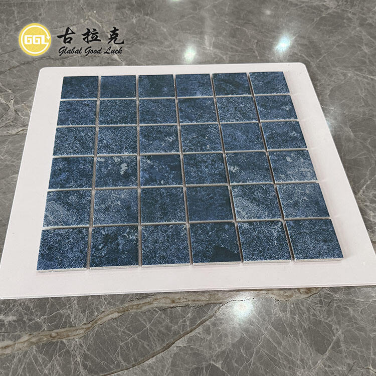 Retro Design Dark Blue Square Ceramic Mosaic Tile 