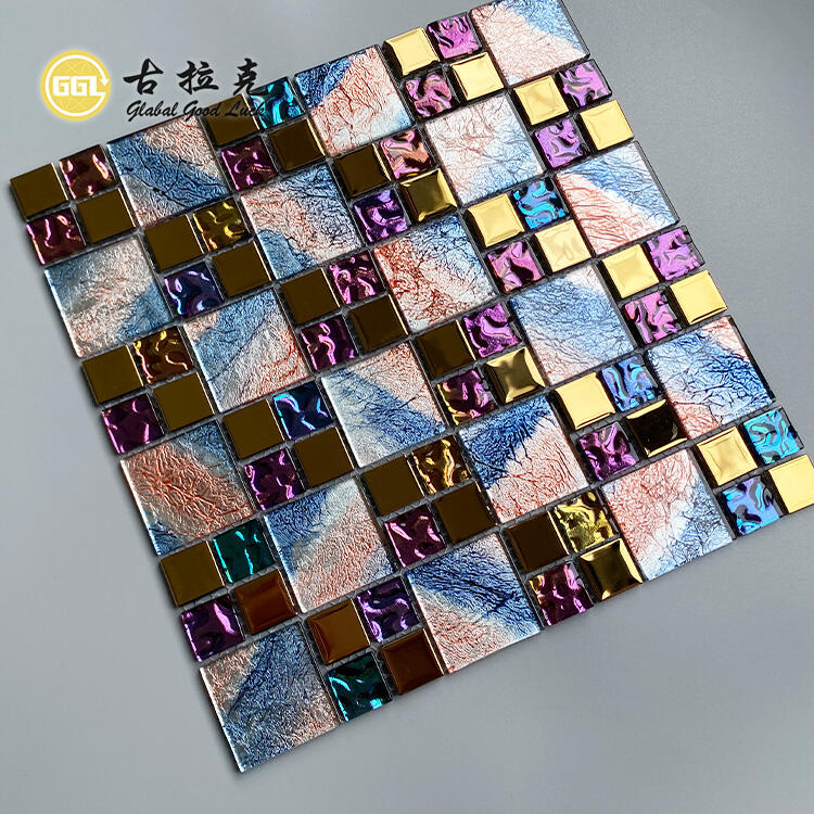 New Decoration Colorful Glass Mosaic Tile Mix Mirror Interior Design Tile