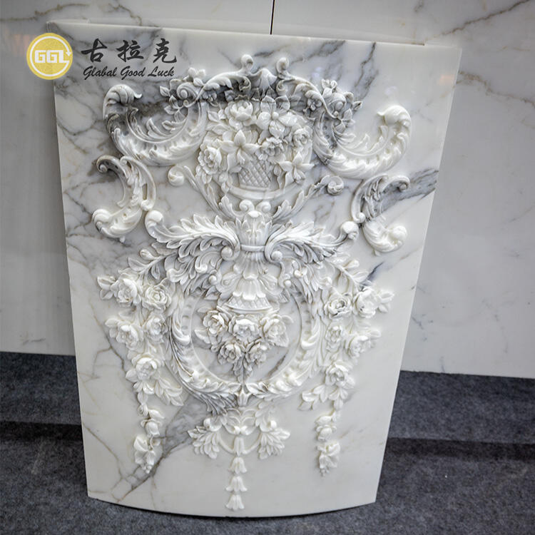 Modern Design Handmade Carving Marble Calacattaa White Marble Tile for Villa Application