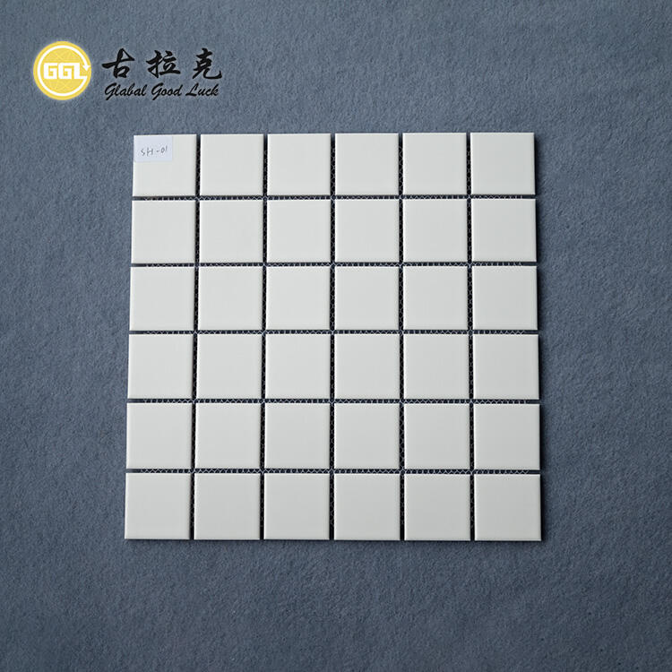 Square Pure White Mosaic Tile Ceramic Mosaic Porcelain Pool Bathroom Wall Floor Tile