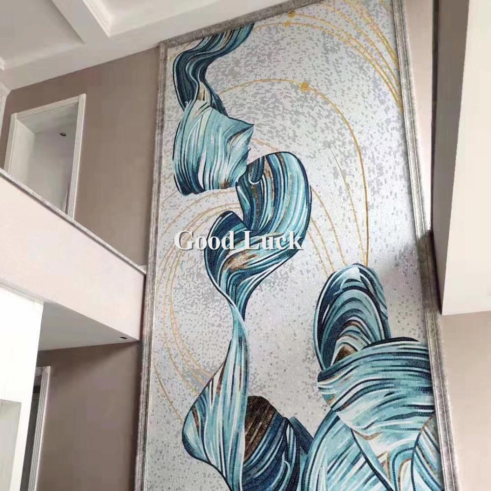 Customized Art Wall Mural Glass Mosaic Tile Design Mural Mosaic