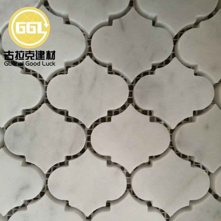 Carrara White Marble Lantern-Shaped Mosaic Wall Flooring Tiles