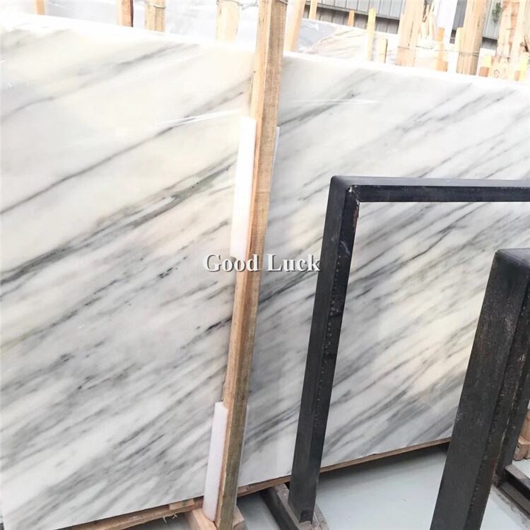 Natural Volakas White Marble Slab for Interior Decorative Countertop Background Wall Floor