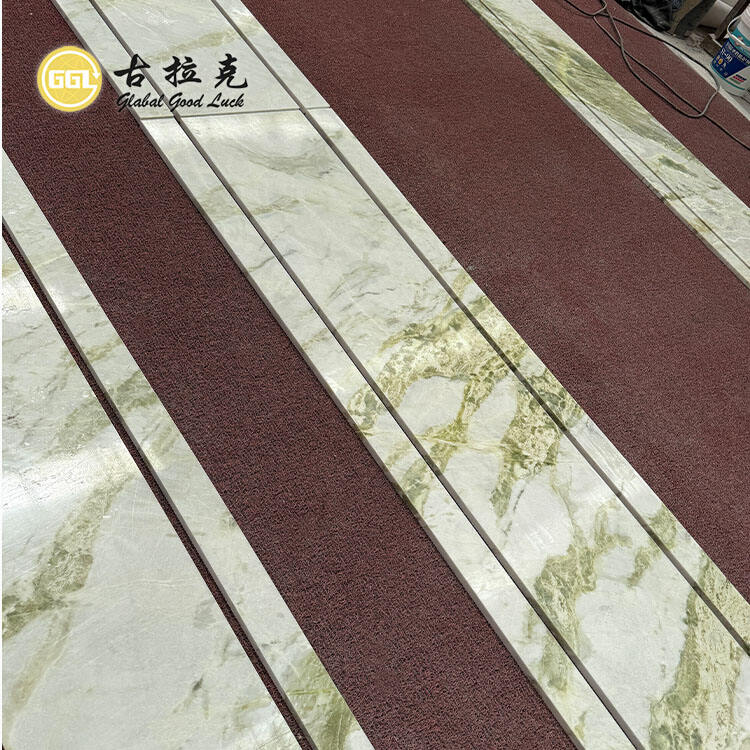 Natural Green Mix White Marble Slab for Interior Wall and Floor Tiles Decorative