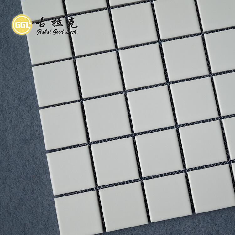 Square Pure White Mosaic Tile Ceramic Mosaic Porcelain Pool Bathroom Wall Floor Tile