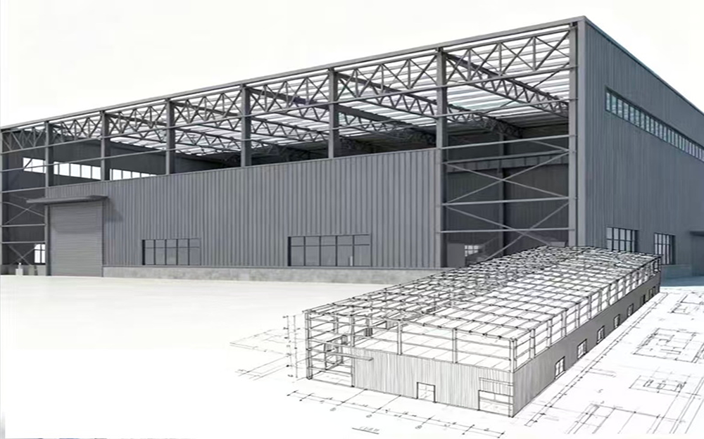 Structure en acier pour ateliers industriels