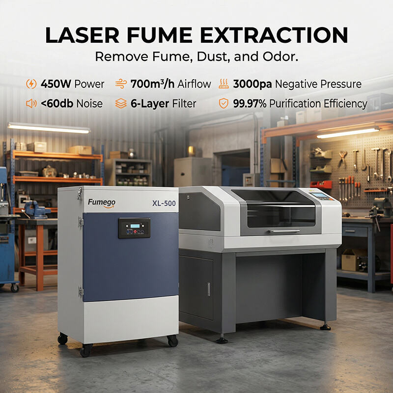 Fumego XL500 450W Strong Suction High Efficiency Smoke Purifier Industry Fume Extractor for Laser engraving Smoke and Dust Removal