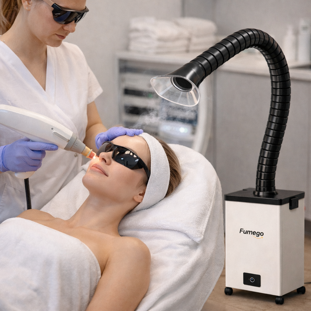 Fumego Laser Beauty Salon Hair Salon Nail Salon Hot-selling 260m³/h Air Flow  XF250 Fume Extractor HEPA Filter for Fume Purifier Smoke and Odor Removal