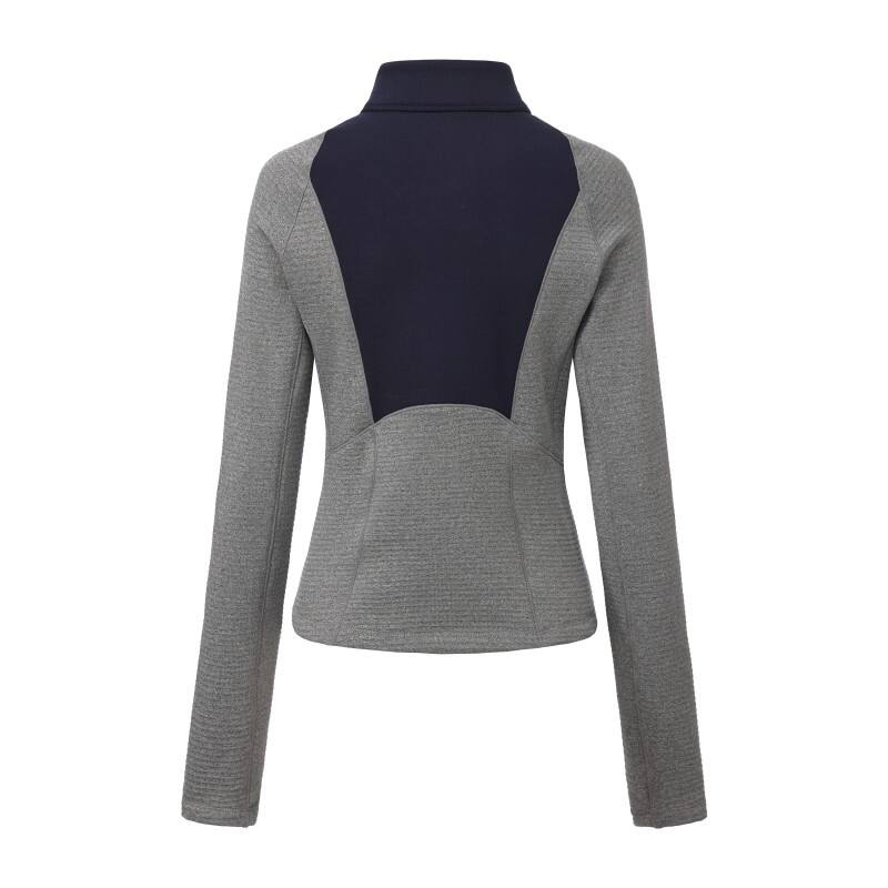 Women's Hybrid Thermal Layer - Waffle-Texture Fleece with Slim-Fit Stretch Panels