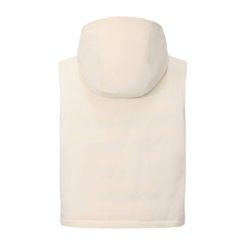 Women's Lightweight Padded Vest - Minimalist Hooded Quilted Gilet with Snap Front