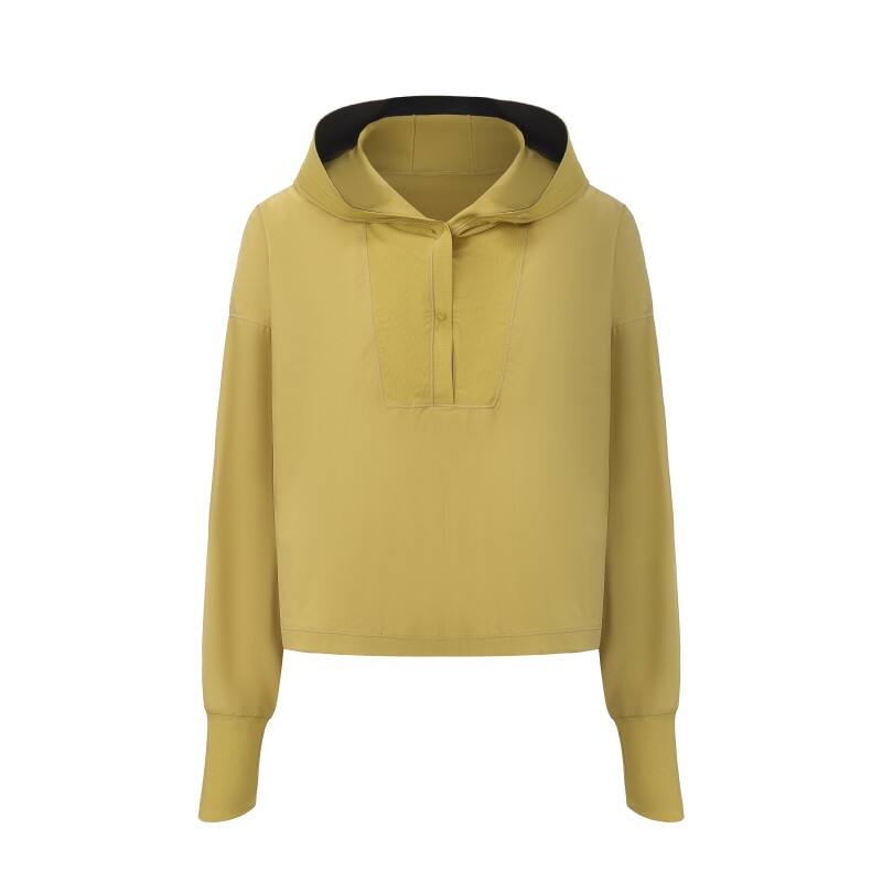 Women's Performance Cropped Hoodie - Lightweight Windbreaker with Toggle Hem