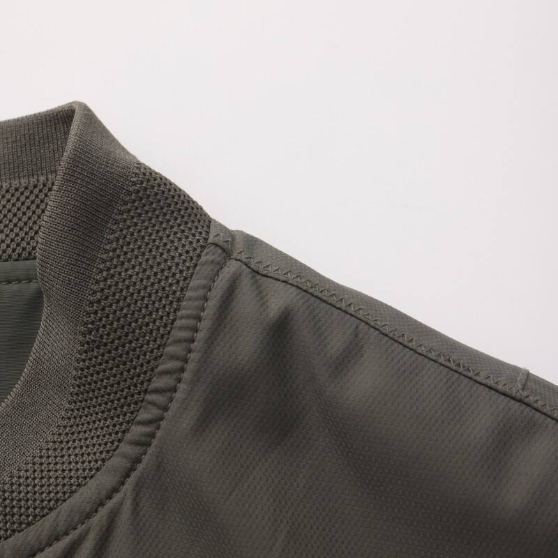 Men's Minimalist Lightweight Bomber Jacket - Urban Leisure Sage Green Windbreaker