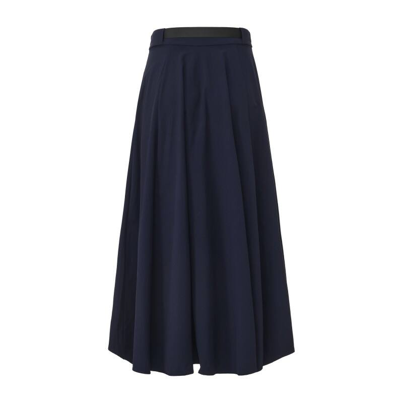 Women's Technical A-Line Maxi Skirt - Water-Repellent Utility Skirt with Integrated Buckle Belt
