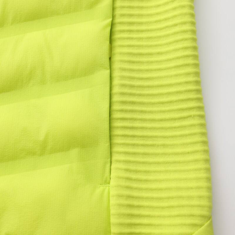 Women's Hybrid Down Jacket - Lightweight Insulated Puffer with Rib-Knit Side Panels