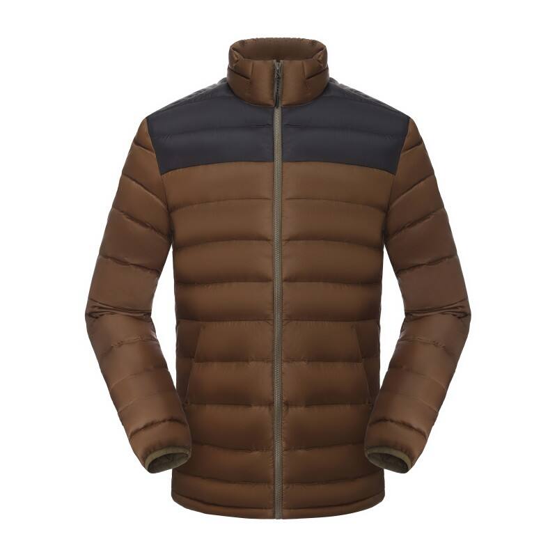 Men's Two-Tone Down Jacket - Lightweight Insulated Color-Block Winter Coat