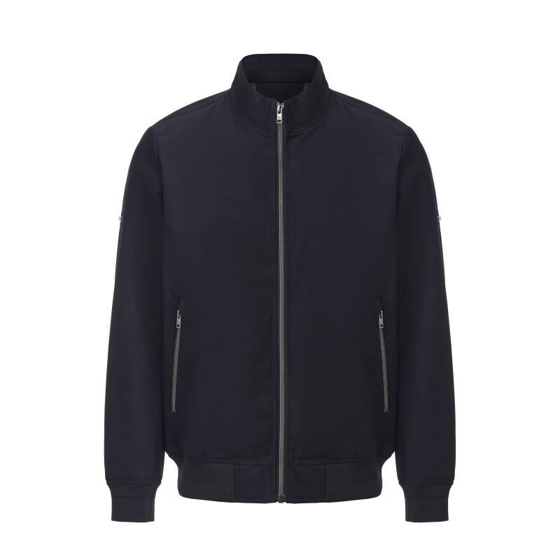  Slim-Fit Urban Commuter Jacket - Minimalist Mock-Neck Shell with Metal Zips