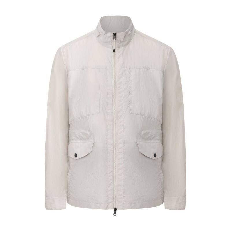 Men's Lightweight Tech Jacket - Breathable Crinkled Nylon Urban Leisure Shell