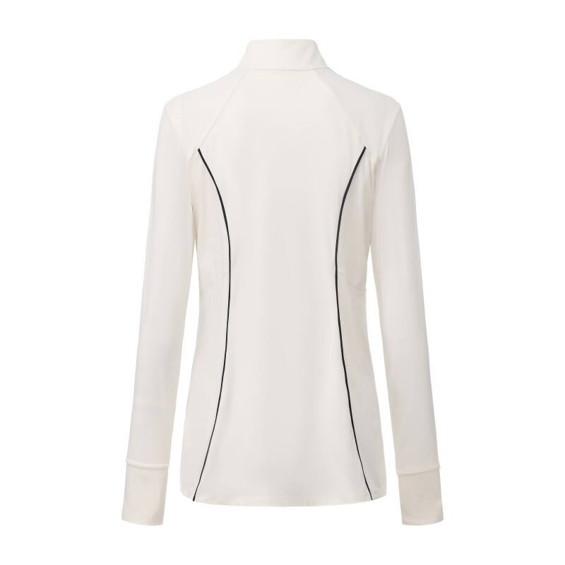 Women's Performance Long line Jacket - Moisture-Wicking Knit Hoodie with Contrast Piping