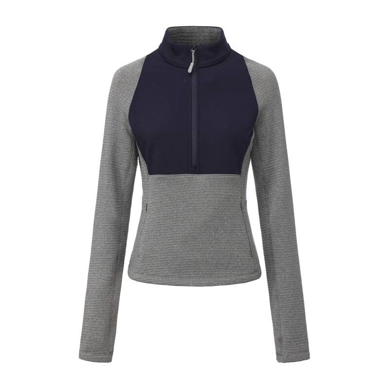 Women's Hybrid Thermal Layer - Waffle-Texture Fleece with Slim-Fit Stretch Panels